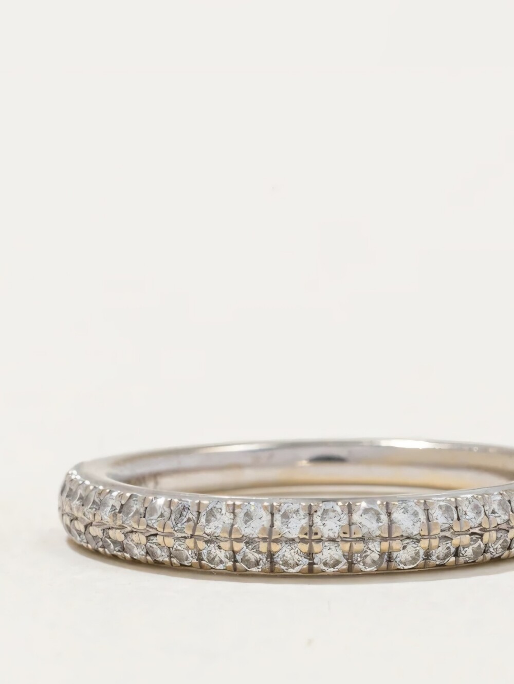 14k Vera Wang Double Row Diamond Semi Eternity Band EUC Size 7.75 💍
